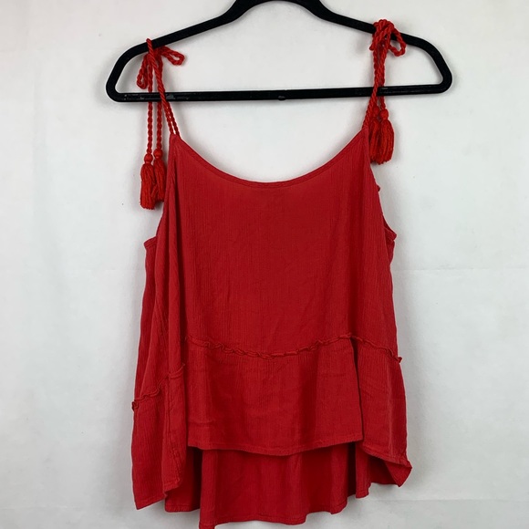 Arizona Red Embroidered Top Sleeveless Boho XL - Picture 5 of 5